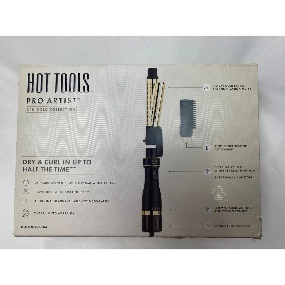 Hot Tools Pro Artist 24K Gold Collection One-Step‎ Detachable Dryer & Curler.